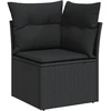 Image de vidaXL Ensemble de salon de jardin 6 pièces avec coussins noir poly rotin