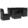 Image de vidaXL Ensemble de salon de jardin 6 pièces avec coussins noir poly rotin