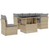 Image de vidaXL Ensemble de salon de jardin 6 pièces avec coussins Beige Poly Rattan