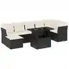 Image de vidaXL Ensemble de jardin canapé 8 pièces avec coussins noir poly rotin