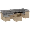 Image de vidaXL Ensemble de jardin canapé 8 pièces avec coussins Beige Poly Rattan