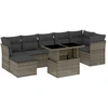 Image de vidaXL Ensemble de jardin canapé 8 pièces avec coussins Gris Poly rotin