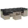 Image de vidaXL Ensemble de jardin canapé 8 pièces avec coussins gris clair Poly rotin