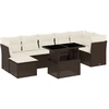 Image de vidaXL Ensemble de jardin canapé 8 pièces avec coussins Marron Poly rotin
