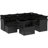 Image de vidaXL Ensemble de jardin canapé 8 pièces avec coussins noir poly rotin