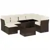 Image de vidaXL Ensemble de jardin canapé 8 pièces avec coussins Marron Poly rotin