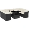 Image de vidaXL Ensemble de 10 canapés de jardin avec coussins noir poly rotin