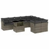 Image de vidaXL Ensemble de salon de jardin 10 pièces avec coussins Gris Poly Rattan