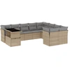 Image de vidaXL Ensemble de salon de jardin 10 pièces avec coussins Beige Poly Rattan