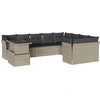 Image de vidaXL Ensemble de 10 canapés de jardin avec coussins gris clair Poly rotin