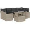 Image de vidaXL Ensemble de salon de jardin 7 pièces avec coussins gris clair Poly rotin