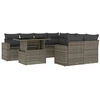Image de vidaXL Ensemble de salon de jardin 9 pièces avec coussins Gris Poly rotin