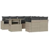 Image de vidaXL Ensemble de salon de jardin 9 pièces avec coussins gris clair Poly rotin