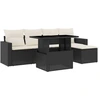 Image de vidaXL Ensemble de salon de jardin 6 pièces avec coussins noir poly rotin