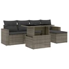Image de vidaXL Ensemble de salon de jardin 6 pièces avec coussins Gris Poly rotin