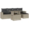 Image de vidaXL Ensemble de salon de jardin 6 pièces avec coussins gris clair Poly rotin