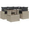 Image de vidaXL Ensemble de salon de jardin 5 pièces avec coussins gris clair Poly rotin