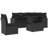 Image de vidaXL Ensemble de salon de jardin 6 pièces avec coussins noir poly rotin