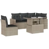 Image de vidaXL Ensemble de salon de jardin 6 pièces avec coussins gris clair Poly rotin