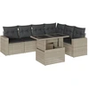 Image de vidaXL Ensemble de salon de jardin 7 pièces avec coussins gris clair Poly rotin