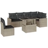 Image de vidaXL Ensemble de salon de jardin 7 pièces avec coussins gris clair Poly rotin