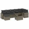 Image de vidaXL Ensemble de jardin canapé 8 pièces avec coussins Gris Poly rotin