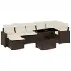 Image de vidaXL Ensemble de jardin canapé 8 pièces avec coussins Marron Poly rotin