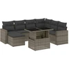 Image de vidaXL Ensemble de jardin canapé 8 pièces avec coussins Gris Poly rotin