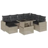 Image de vidaXL Ensemble de jardin canapé 8 pièces avec coussins gris clair Poly rotin