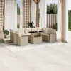 Image de vidaXL Ensemble de salon de jardin 10 pièces avec coussins Beige Poly Rattan