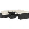 Image de vidaXL Ensemble de 10 canapés de jardin avec coussins noir poly rotin