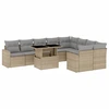 Image de vidaXL Ensemble de salon de jardin 10 pièces avec coussins Beige Poly Rattan