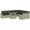 Image de vidaXL Ensemble de 10 canapés de jardin avec coussins gris clair Poly rotin