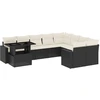 Image de vidaXL Ensemble de 10 canapés de jardin avec coussins noir poly rotin