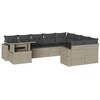 Image de vidaXL Ensemble de 10 canapés de jardin avec coussins gris clair Poly rotin