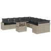 Image de vidaXL Ensemble de salon de jardin 11 pièces avec coussins gris clair Poly rotin