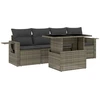 Image de vidaXL Ensemble de salon de jardin 5 pièces avec coussins Gris Poly rotin