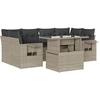 Image de vidaXL Ensemble de salon de jardin 7 pièces avec coussins gris clair Poly rotin