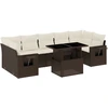 Image de vidaXL Ensemble de jardin canapé 8 pièces avec coussins Marron Poly rotin