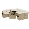 Image de vidaXL Ensemble de salon de jardin 9 pièces avec coussins beige Poly rotin