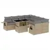 Image de vidaXL Ensemble de salon de jardin 9 pièces avec coussins beige Poly rotin