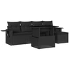 Image de vidaXL Ensemble de salon de jardin 6 pièces avec coussins noir poly rotin