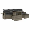 Image de vidaXL Ensemble de salon de jardin 6 pièces avec coussins Gris Poly rotin