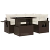 Image de vidaXL Ensemble de salon de jardin 5 pièces avec coussins Marron Poly Rattan