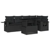 Image de vidaXL Ensemble de salon de jardin 6 pièces avec coussins noir poly rotin