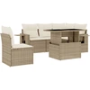 Image de vidaXL Ensemble de salon de jardin 6 pièces avec coussins Beige Poly Rattan