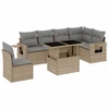 Image de vidaXL Ensemble de salon de jardin 7 pièces avec coussins Beige Poly Rattan