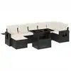 Image de vidaXL Ensemble de jardin canapé 8 pièces avec coussins noir poly rotin