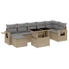 Image de vidaXL Ensemble de jardin canapé 8 pièces avec coussins Beige Poly Rattan