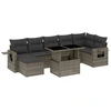 Image de vidaXL Ensemble de jardin canapé 8 pièces avec coussins Gris Poly rotin